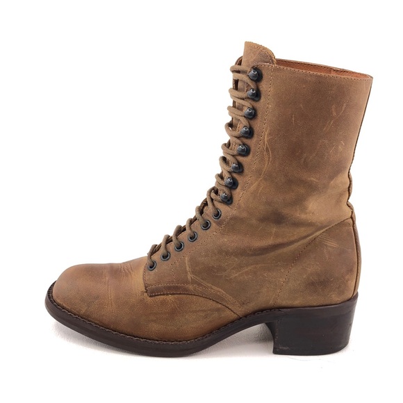 Nine West Shoes - Nine West Brown Leather Victorian Lace up Ankle Boots 6M